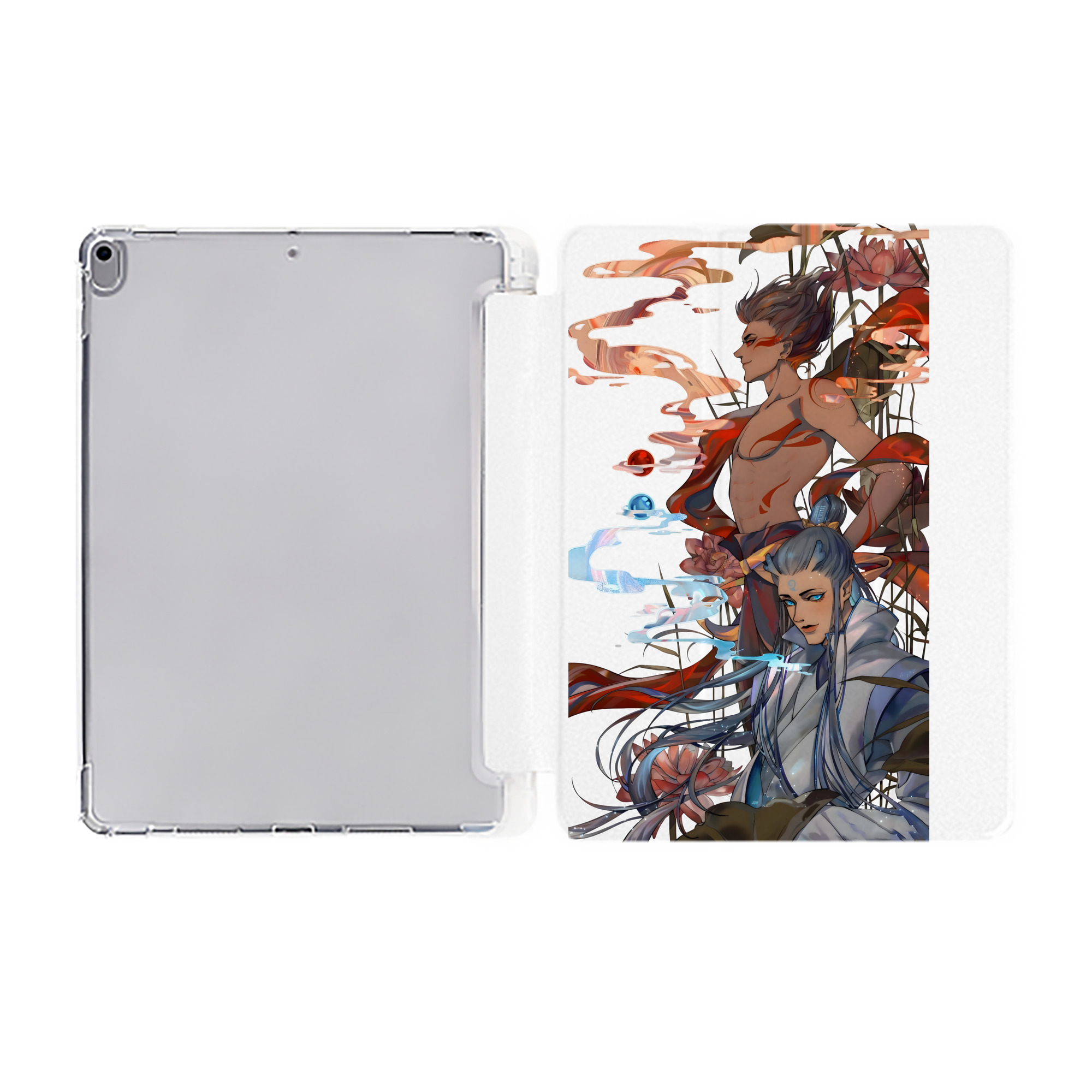 （画像用） Ne Zha 2 ナタ 魔童の大暴れ IPad ケース ペン収納付き 三つ折りスタンド PUレザー×シリコン 対応機種9.5/10.5/10.9インチ